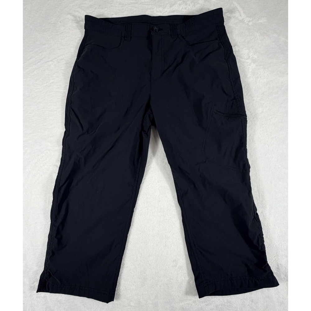 Eddie Bauer Pants Women's Sz 14 Black Capri Cargo Pockets Outdoor Hiking Crop
